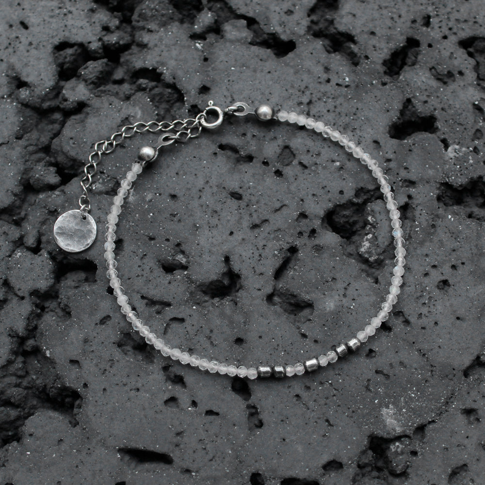 Pulseira Pedra da Lua Branca