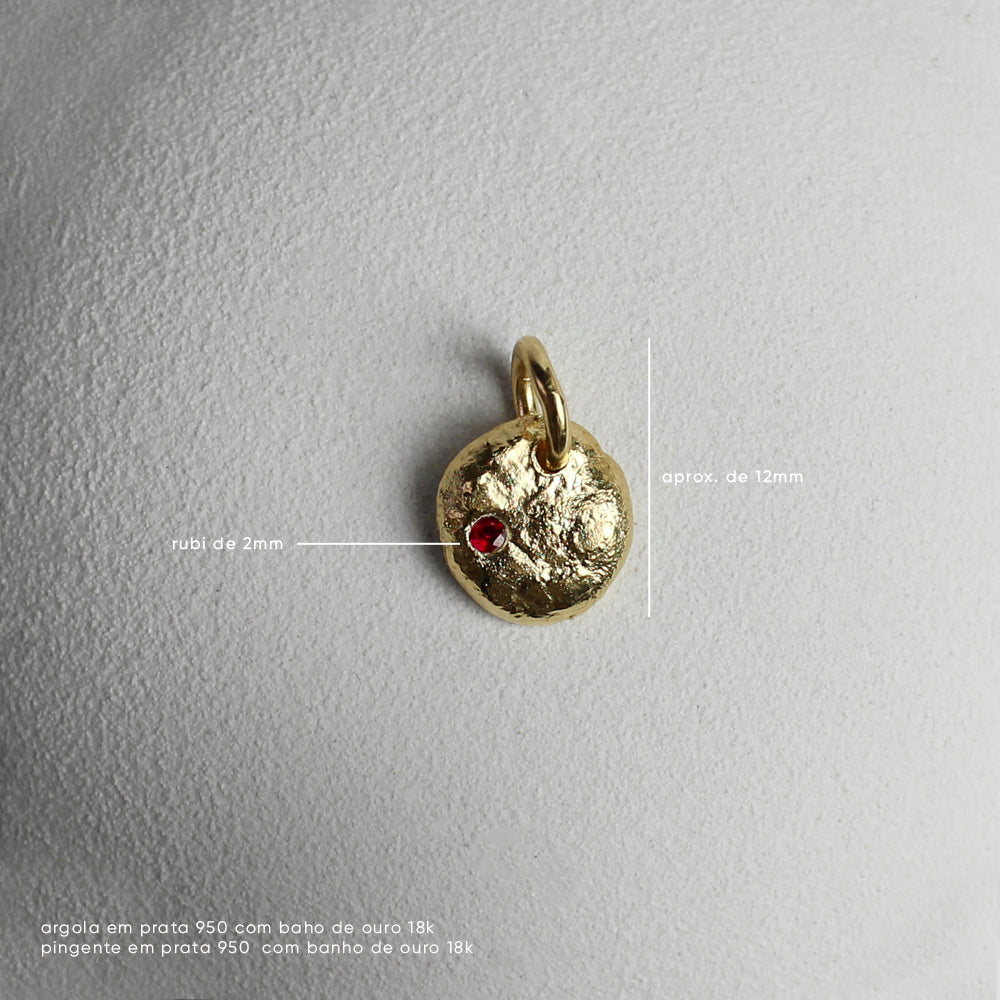 Pingente Treasure Golden Rubi