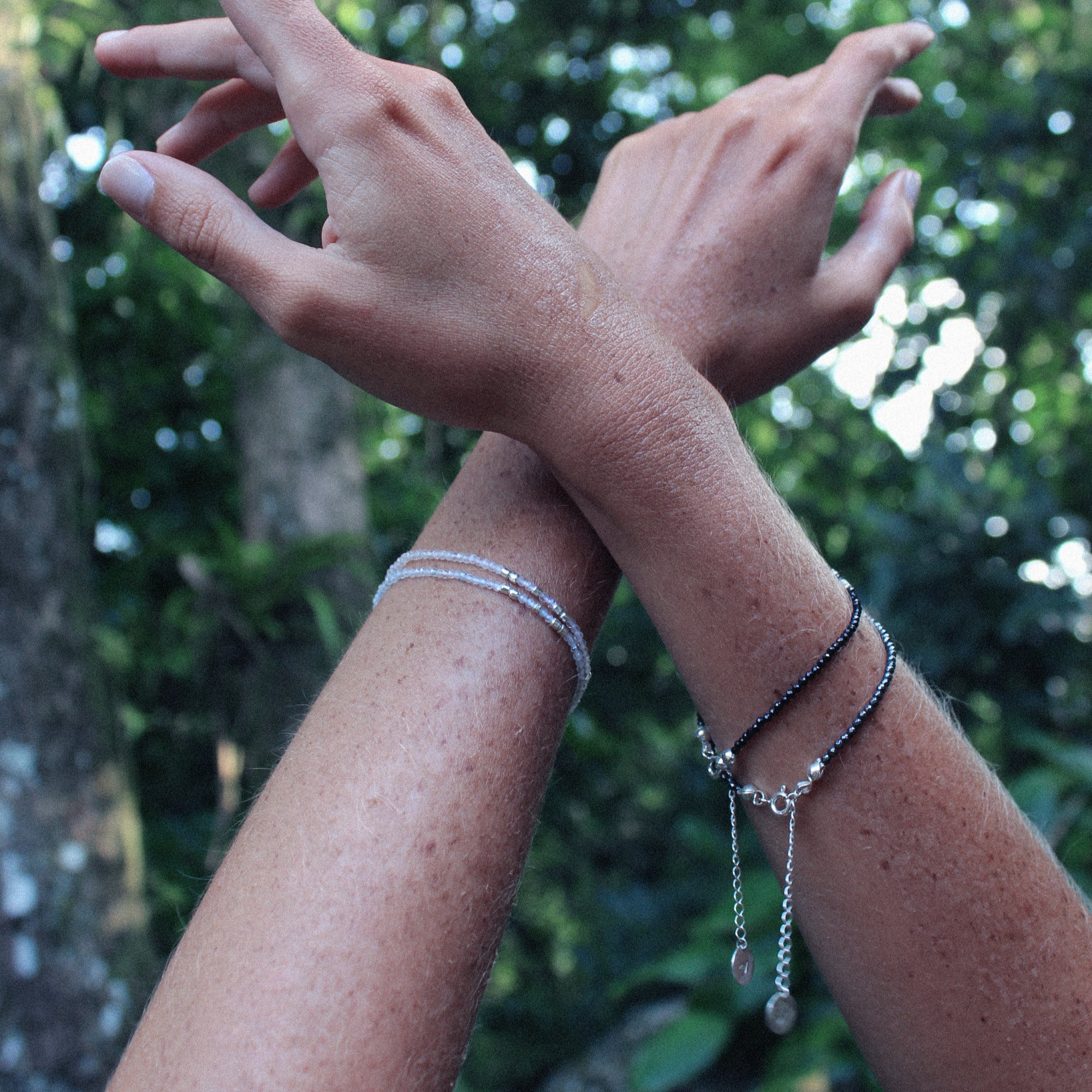 Pulseira Pedra da Lua Branca